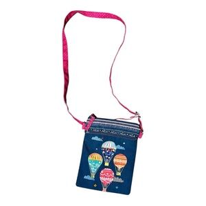 Pinaken High On Happiness Blue/Pink Hot Air Balloon Crossbody Bag